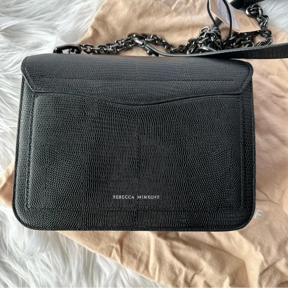 NWT brand new Rebecca Minkoff Love Too Crossbody Black Chain Strap Purse Bag - Picture 3 of 9